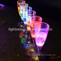 FDA colorful LED glass grade plastic LED champagne glass Flutes decoration LED Light Up Liquid drink cup